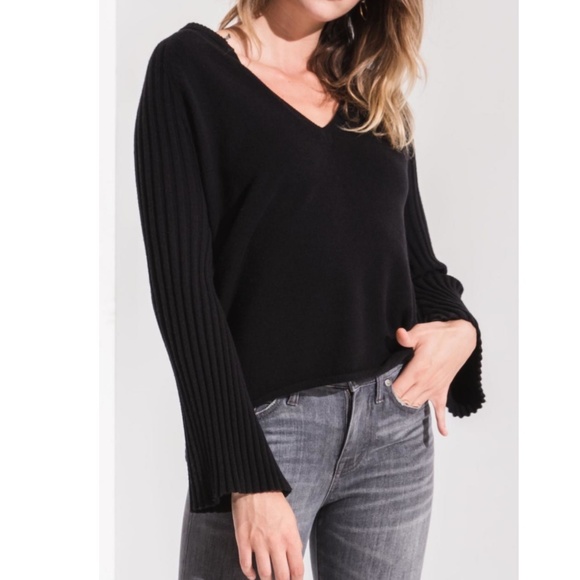 Rag Poets Misty Ribbed Bell Sleeve Pullover - Picture 8 of 8